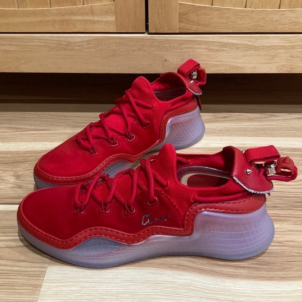 Christian Louboutin Spike Accent Suede Sneakers